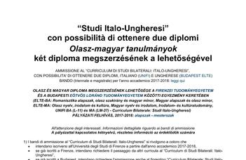 Olasz-magyar tanulmányok két diploma megszerzésének a lehetőségével